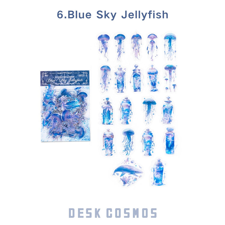 Jellyfish Fantasy Map Blue Sky Jellyfish Fantasy Marine Art Style