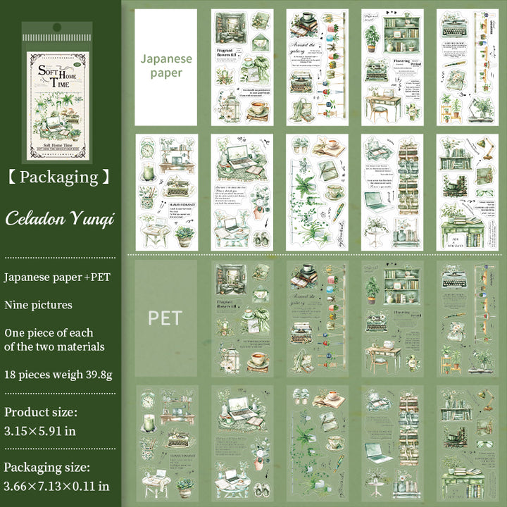Soft Home Time Celadon Cloud Habitat fresh green tone stickers