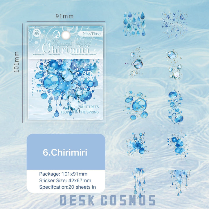 Natural Water Series Chirimiri PET Stickers Light Rain Patterns