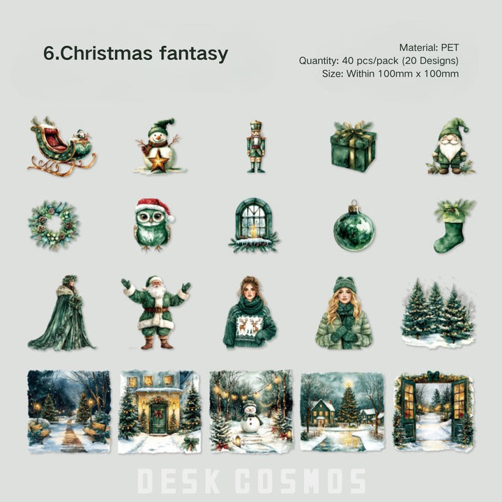 Christmas Winter Home Scene PET Stickers - Desk Cosmos