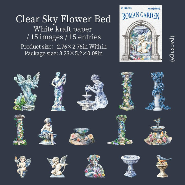 Roman Garden Decorative Stickers Retro For Diary Creation