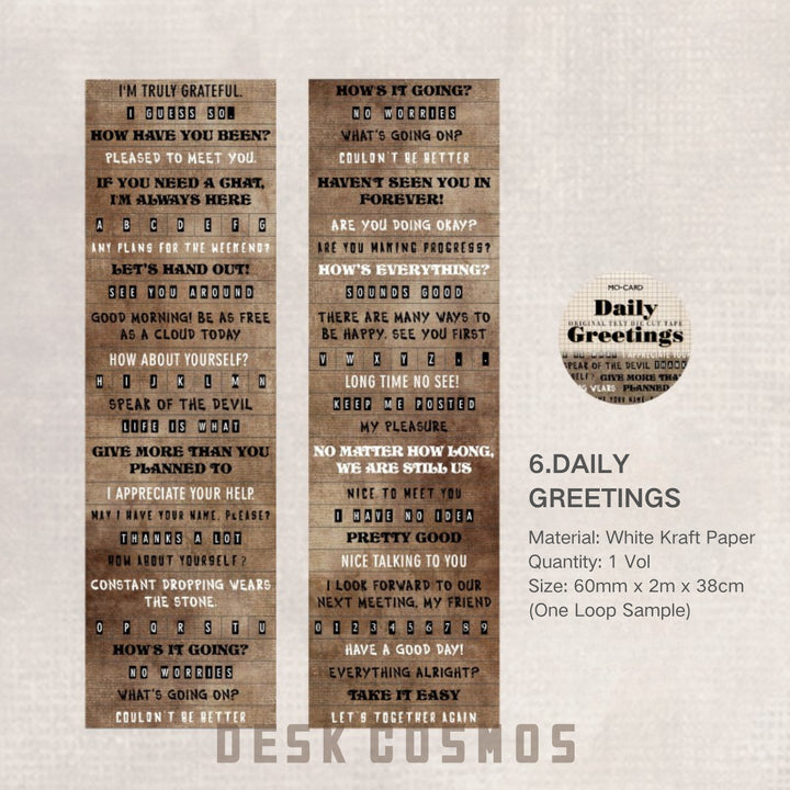 Time’s Words Series Die - cut Tape - Desk Cosmos