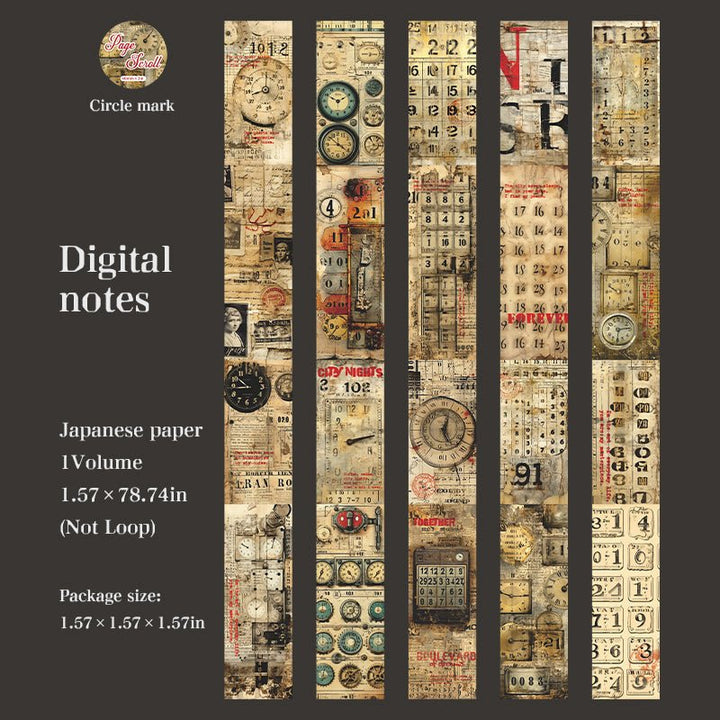 Vintage Washi Tape – Characters, Sheet Music, Manuscripts, Roses - Desk Cosmos