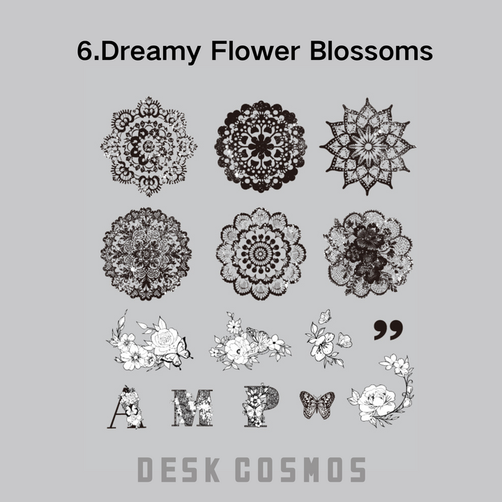 Garden of Flowers Dreamy Flower Blossoms Lace Collage Stickers