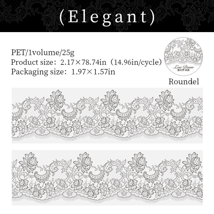 Lace Dream Elegant PET Tape Classic Vintage Decoration