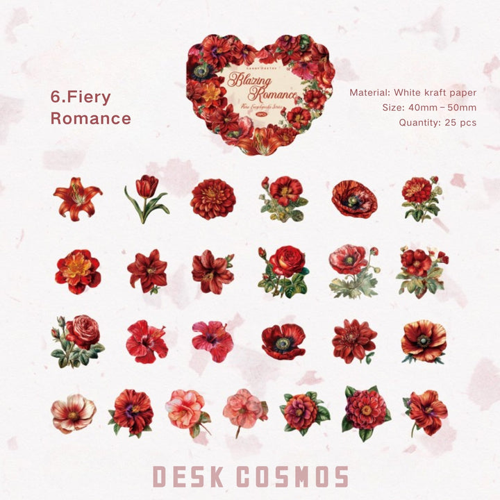 Flower Catalog Fiery Romance Retro Scrapbook Paper