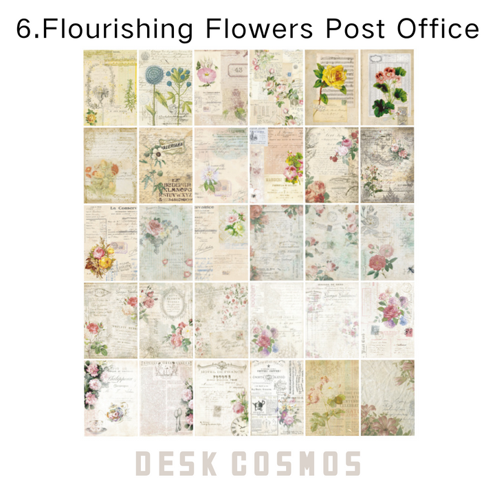 Vintage Dream Floral Post Office Vintage Ephemera Paper