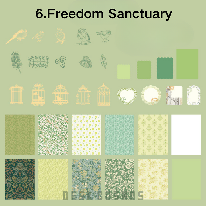 Freedom Sanctuary Greenery, Monstera and Birds Journal Paper