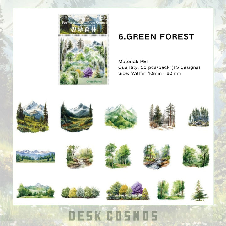 Forest and Forest PET Decorative Stickers for Junk Journals