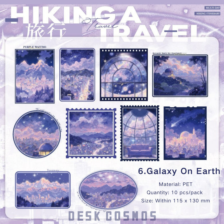 Hiking Trip Series Landscape PET Stickers Aesthetic Theme