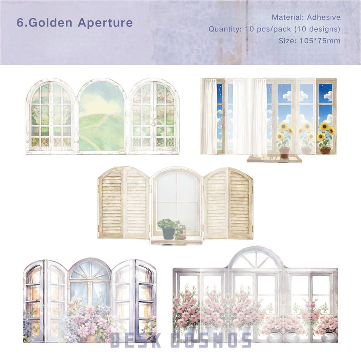 Vintage Stickers Time Window Trap Set Sticker Collage