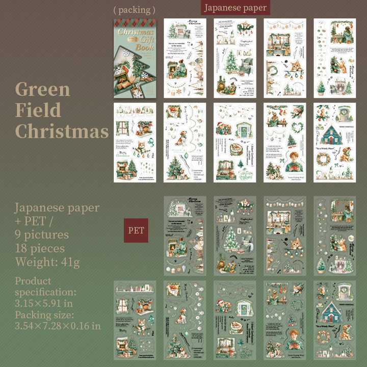 Christmas Gift Book PET Washi Stickers Characters Suitable for Collage