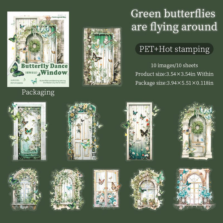 Window Butterfly Dancing PET Stickers Decorative Paper
