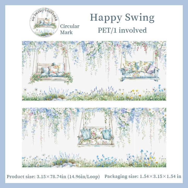 Go Swing Together PET Tape Nature Inspired Scene for Diary
