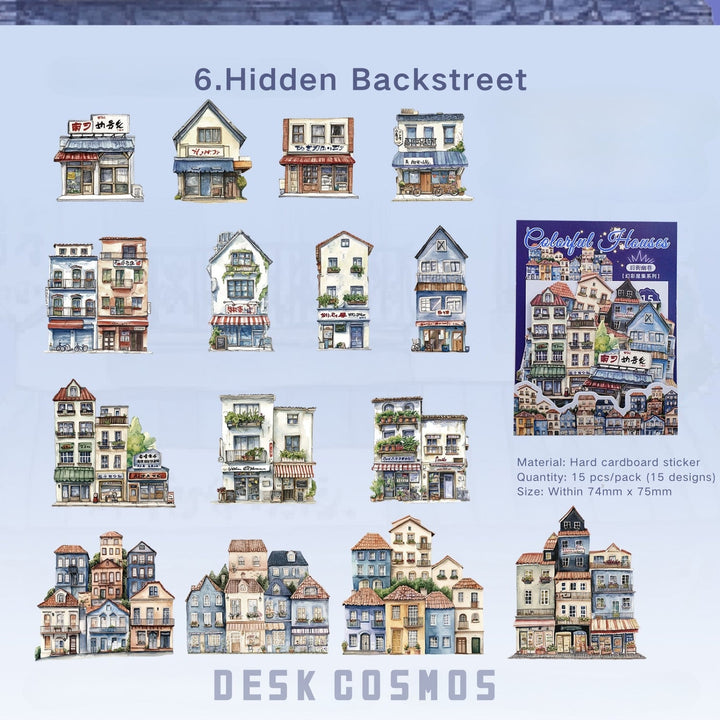 Colorful House Series DIY Fantasy Cards and Journal Use