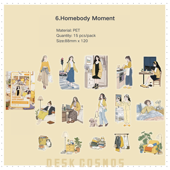 Career Life Diary PET Stickers - Desk Cosmos