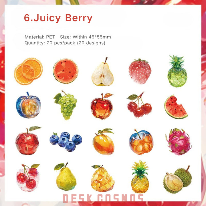 Jinxiu Glass Juicy Drops Fresh Bubble Fruit PET Stickers