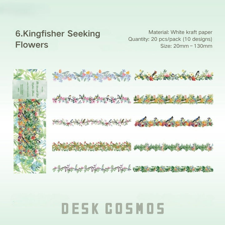 Mountain Wild Flower Branches Series Vine Willow Aesthetic Stickers