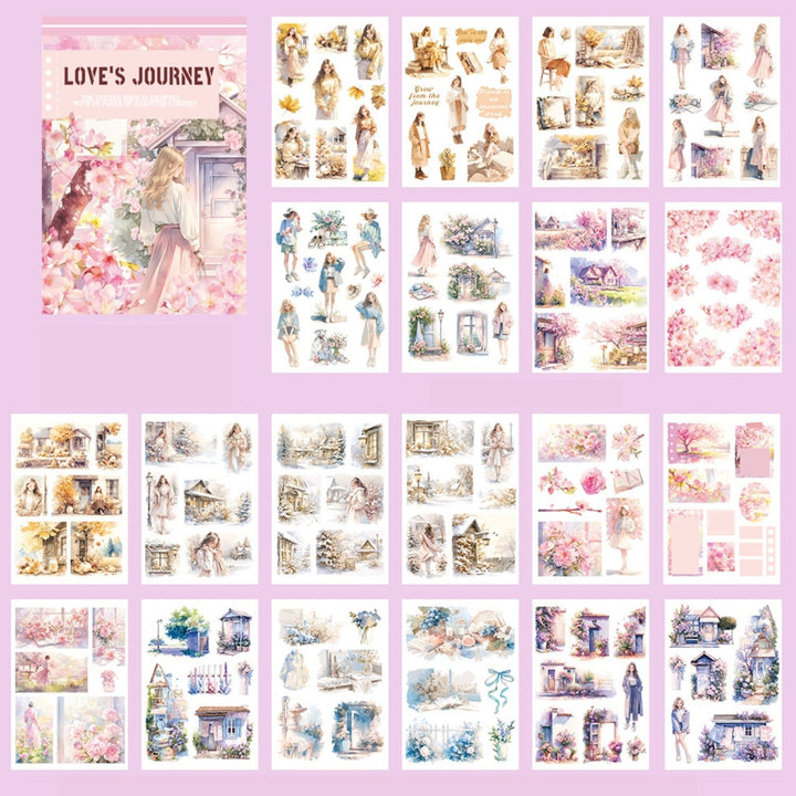 Rainbow Garden LOVES JOURNEY Romantic Love Retro Stickers