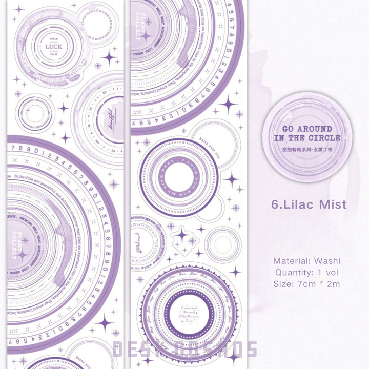 Go Around Circle Lilac Fog Elegant Collage Tape
