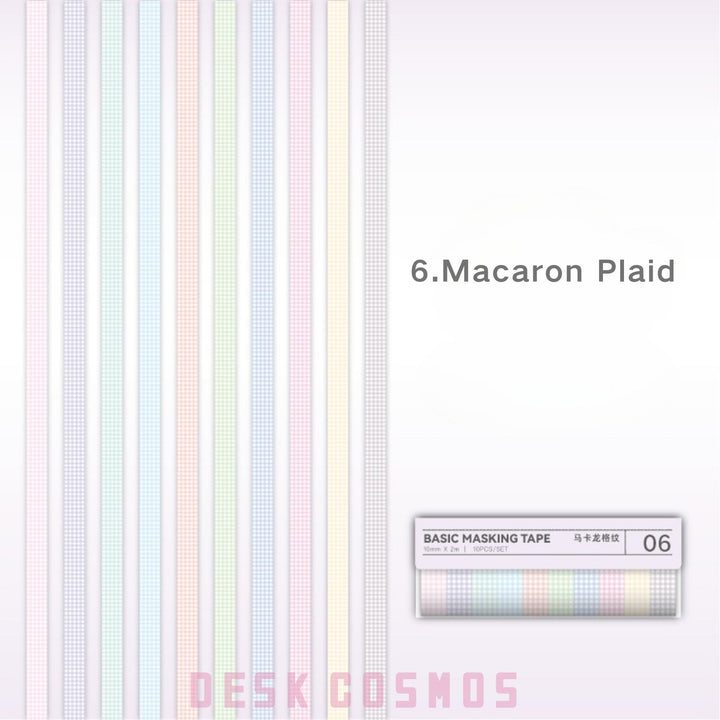 Basic Style Washi Tapes Macaron Checkered Backgrounds