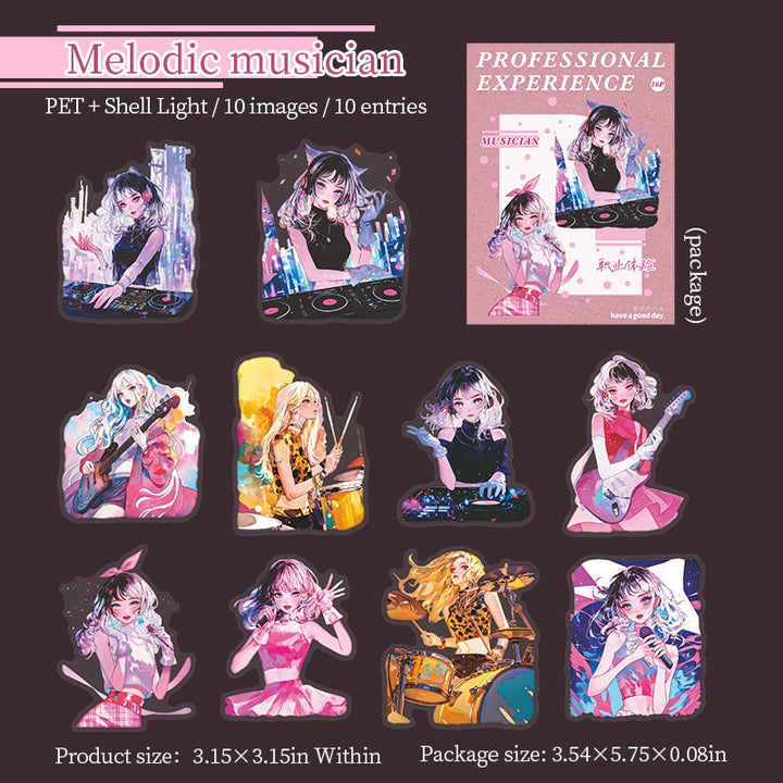 Professional Experience Hobby Girl PET Stickers Decorative Planner