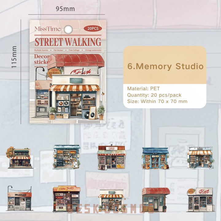 Scenery Sticker Street Walking Series Building Design PET Sticker