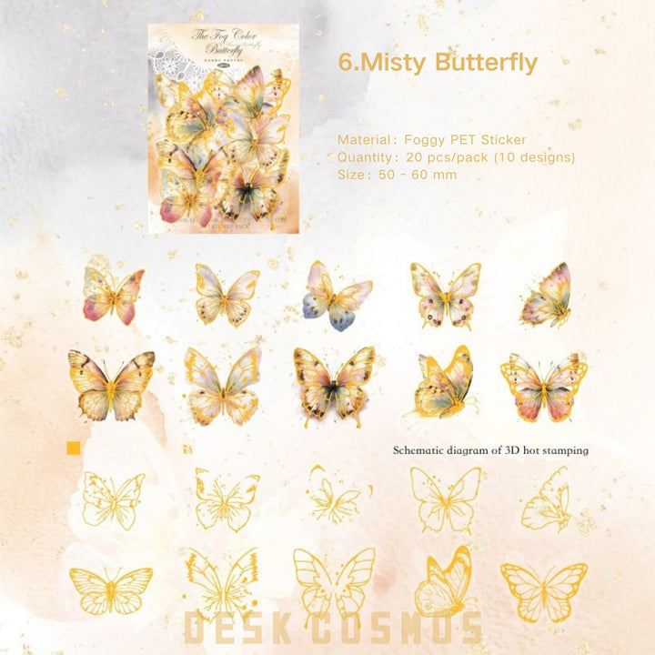 Flower Butterfly Series Creative 3D Stickers for Journal Crafting