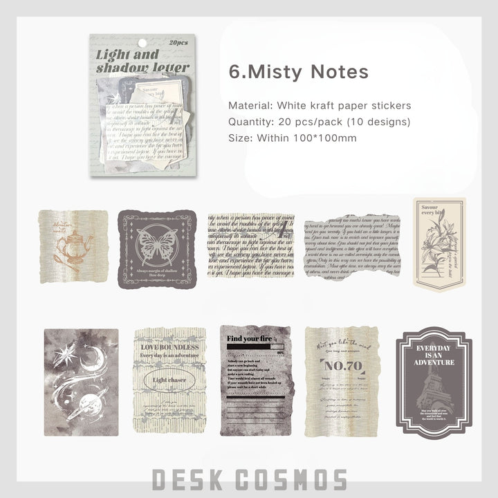 Writing Paper Stickers Light and Letterhead Retro Mood Pack