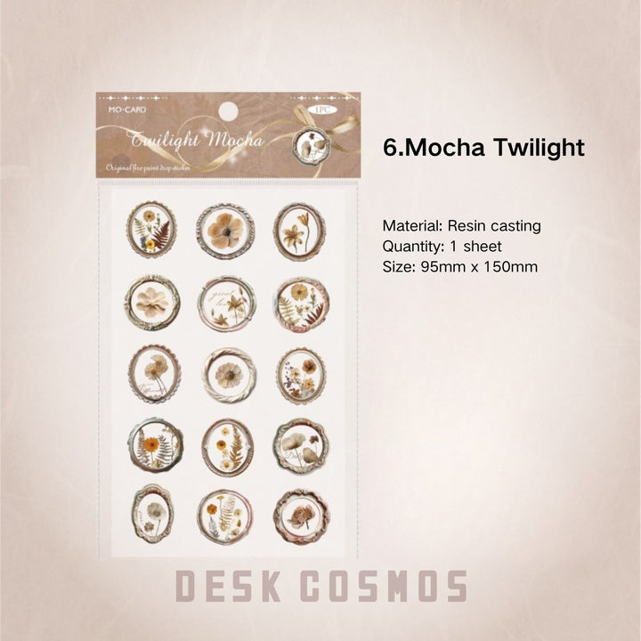 Garden Flowers Wax Seal Epoxy Stickers - Desk Cosmos