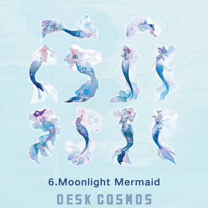 Blue Sea Moonlight Mermaid Ocean Stickers