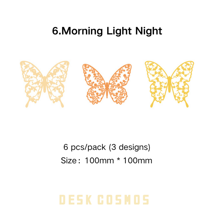 Looking For Butterfly Series Morning Light Night Yellow Orange Butterfly Lace Paper