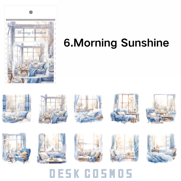 Window Landscape Series Large PET Stickers for Scrapbooking Scenery Decoration