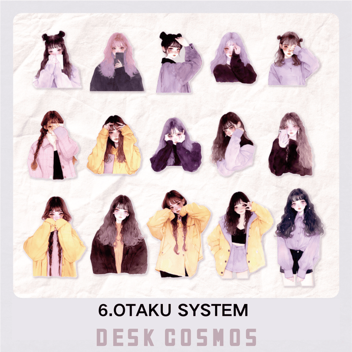 Customize Life Series PET Stickers Daily Life Fashion Characters Removable Stickers