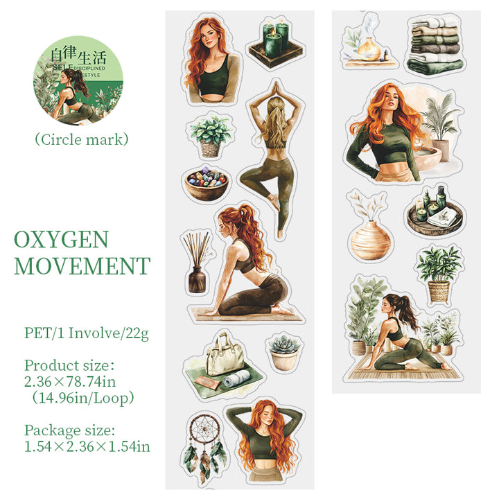 Self Regulated Life PET tape aesthetic journaling decoration example