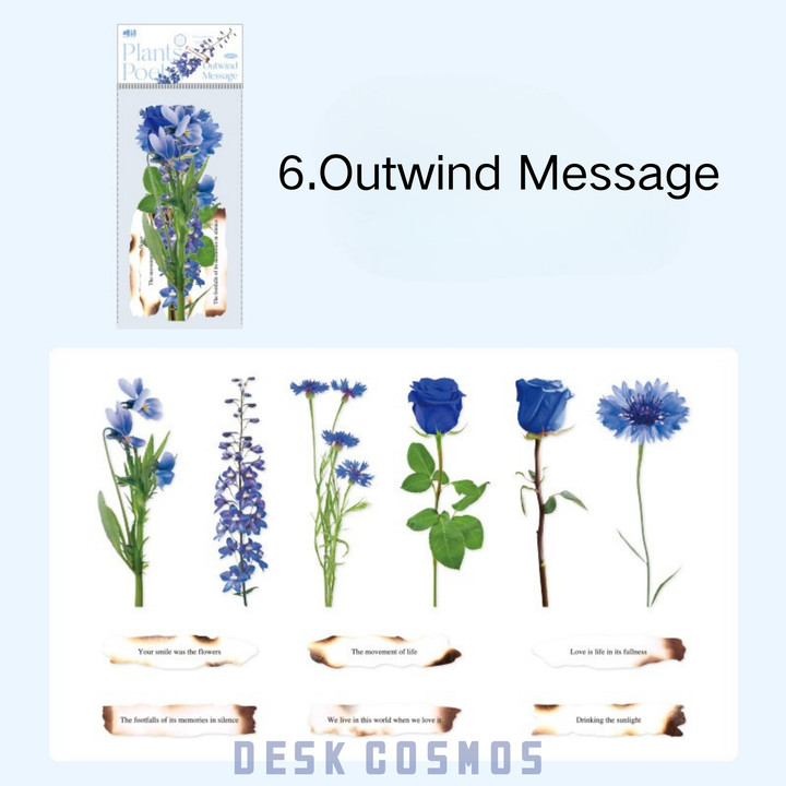 Outwind Message Floral Stickers for plant journal collage