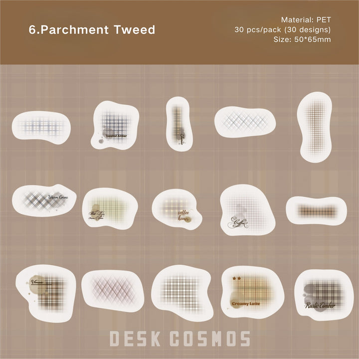 Grid Chromatography Series PET Stickers for Junk Journal Aesthetic