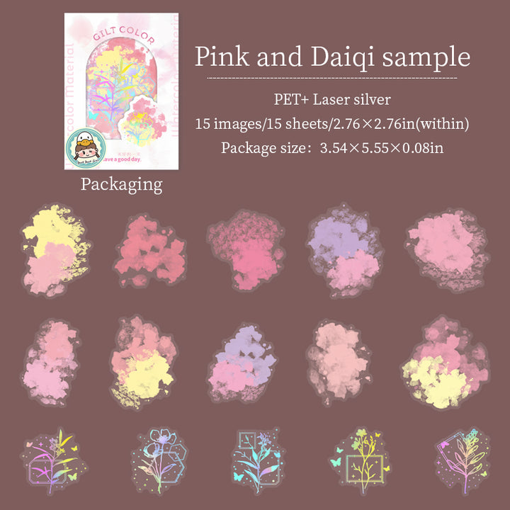 Gilt Color PET Stickers Romance Style Suitable for Scrapbook