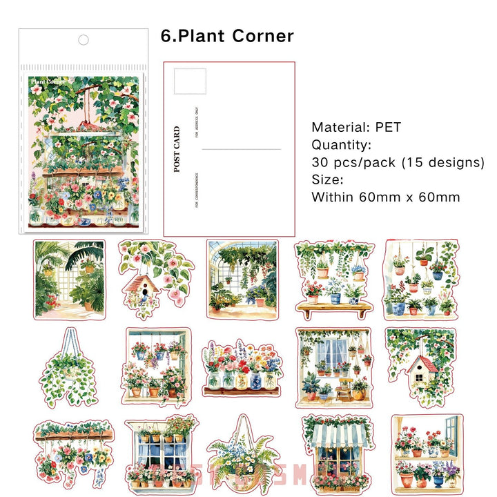 Little Town Memo PET Stickers For Journal Decor