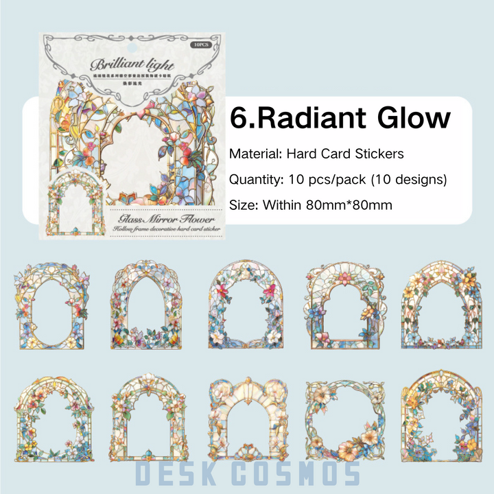 Travel Time Radiant Glow Floral Window Border Stickers Vintage Art