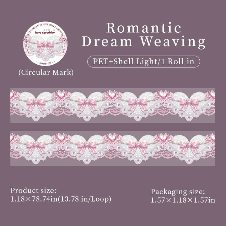 Dreamy Lace Shell Shine PET Tape - Desk Cosmos