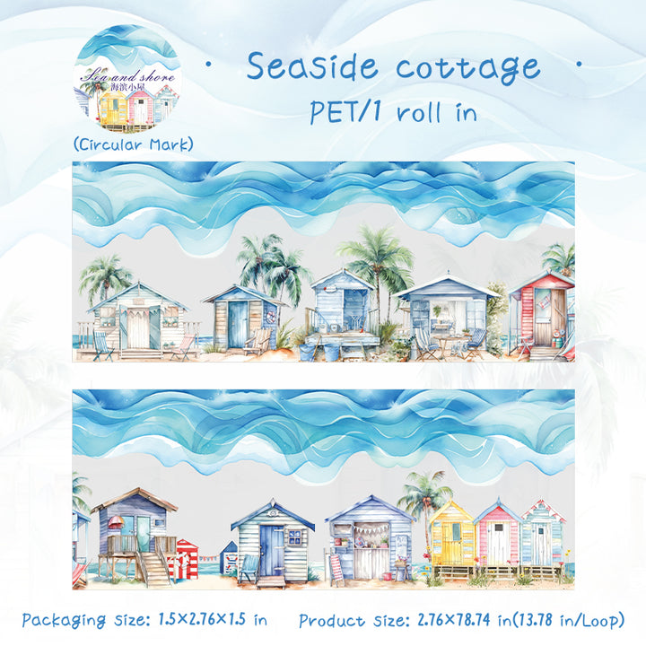 Scenery PET Tape Sea and Shore Coastal Life Collage