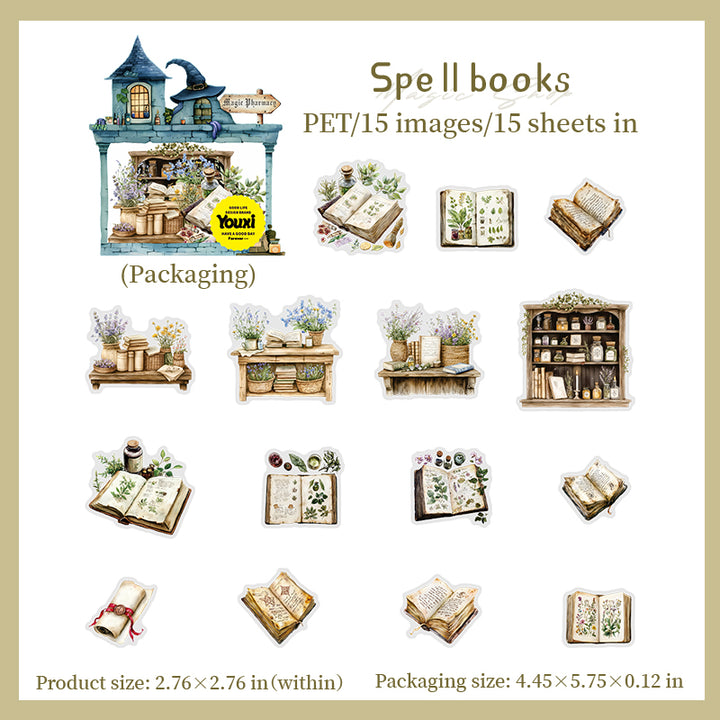 Magic Stickers Magic Pharmacy Witchy Characters Journal Decor Set