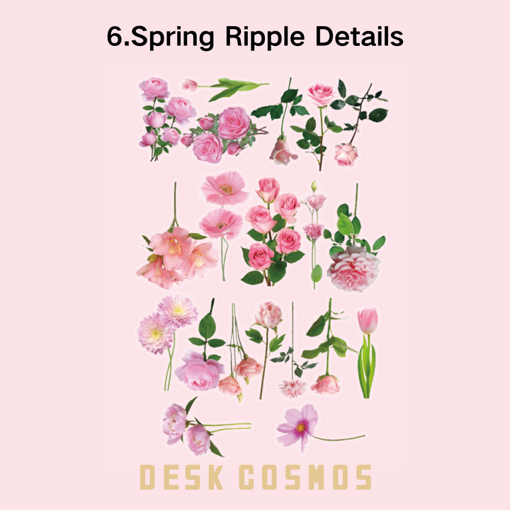 Romantic Language Spring Ripple Flower Sticker Creative Floral Art