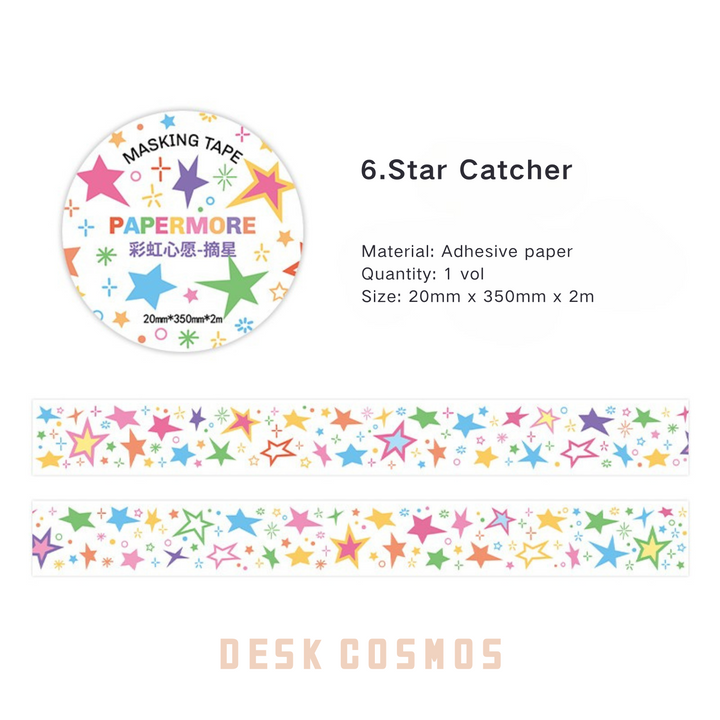 Rainbow Wishes Decorative Tape for Travel Diaries