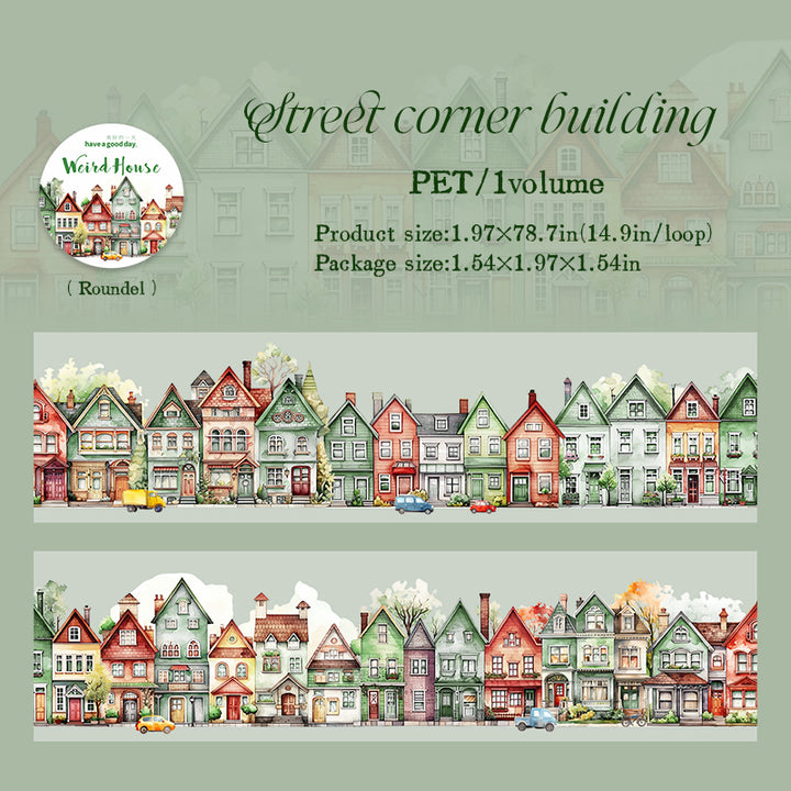 Weird House Street Corner Building Decor Roll