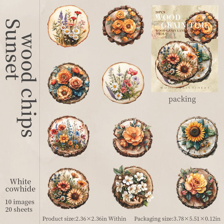 Wood Grain Time Tree Stump Planner Stickers Scrapbook DIY