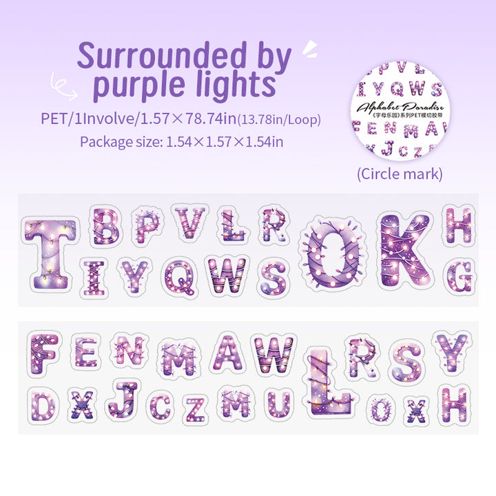 Alphabet Paradise Surrounded by Purple Lights Tape Dreamy Fairy Style