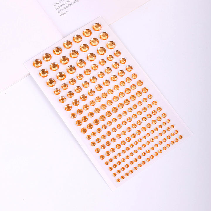 Crystal Sticker Set Tangerine 3D Crystals Polka Dots Decoration