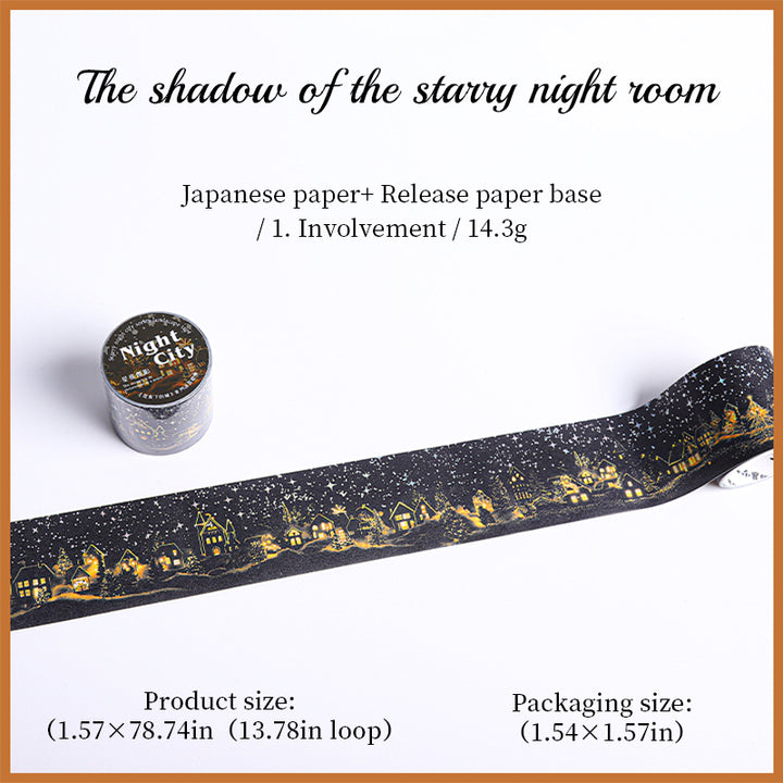 Ninght City Shadow of Starry Night Washi Tape